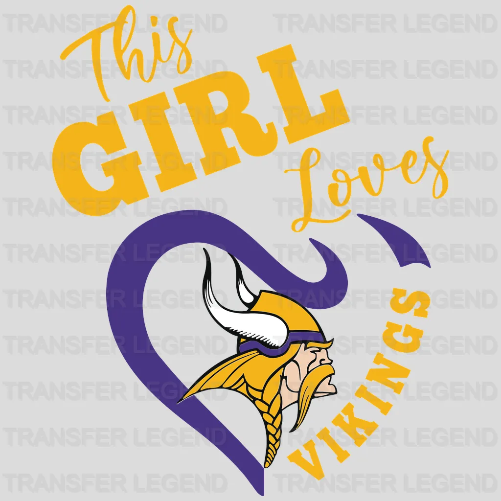 Minnesota Vikings Bold Viking Head Profile NFL Design - DTF Heat Transfer
