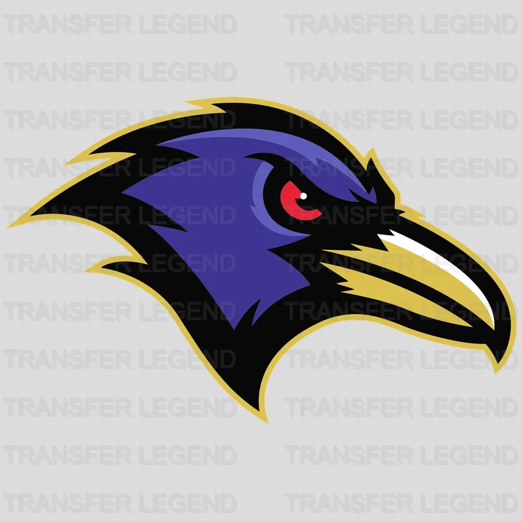 Baltimore Ravens Abstract Bird Head Logo NFL Design - DTF Heat Transfer