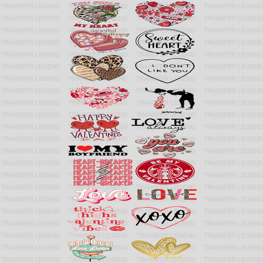 Valentine's Premade Gang sheet - 20 PCS 10 INCH - transferlegend