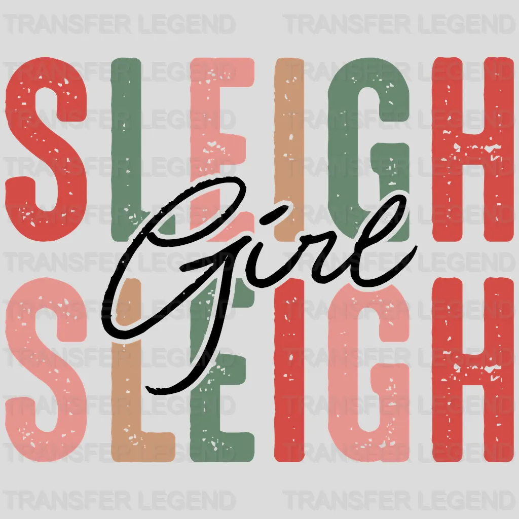 SLEIGH GIRL SLEIGH, Christmas Design - DTF heat transfer - transferlegend