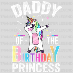 Daddy Of The Birthday Princess Unicorn Design - DTF heat transfer - transferlegend