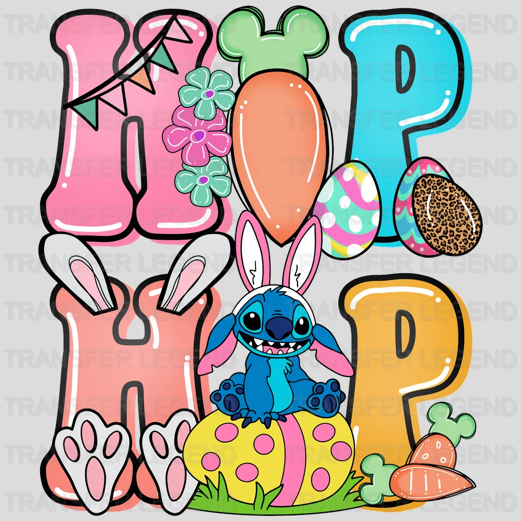 Easter Hip Hop Stitch and Angel Design- DTF heat transfer - transferlegend