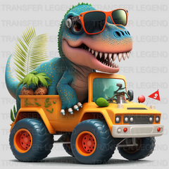 COOL DINOSAUR JEEP Design - DTF heat transfer - transferlegend