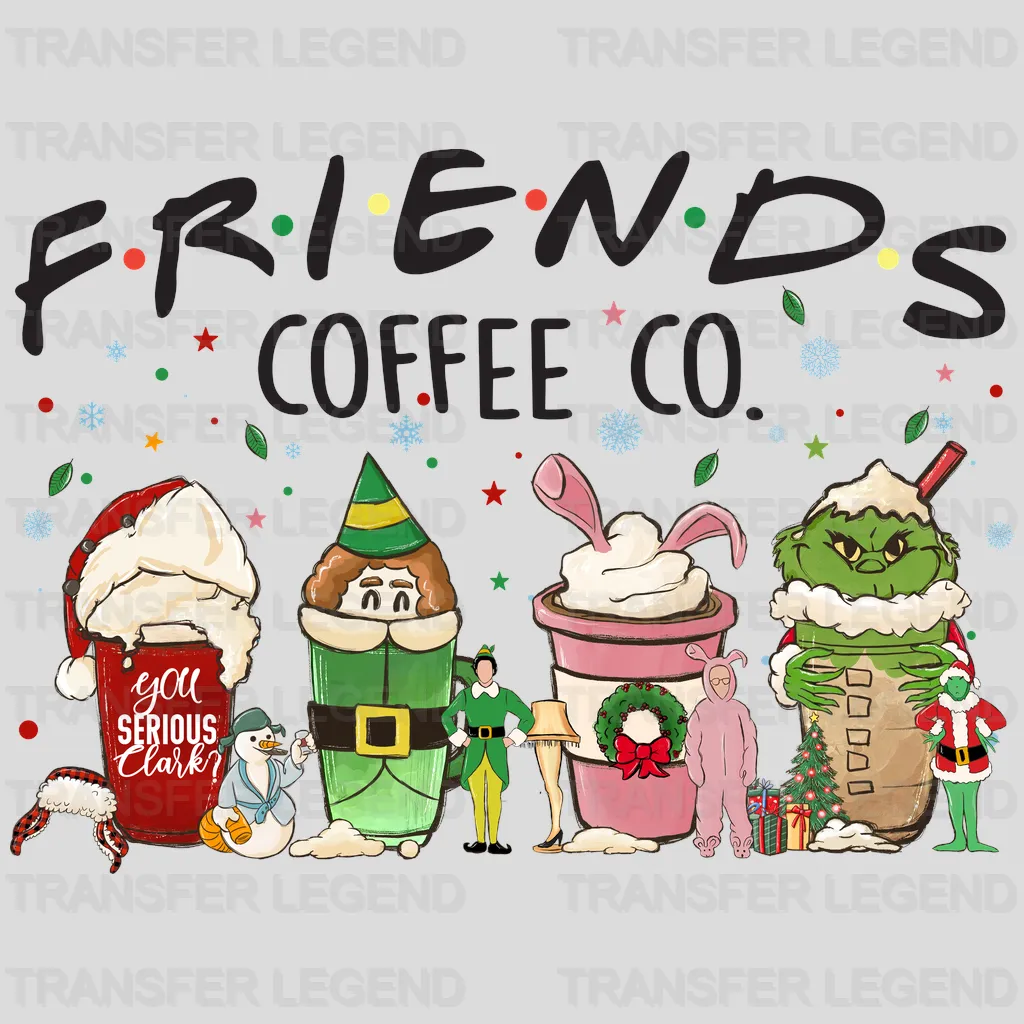 FRIENDS COFFEE AND CO. , Christmas Design, Dtf Heat Transfer - transferlegend