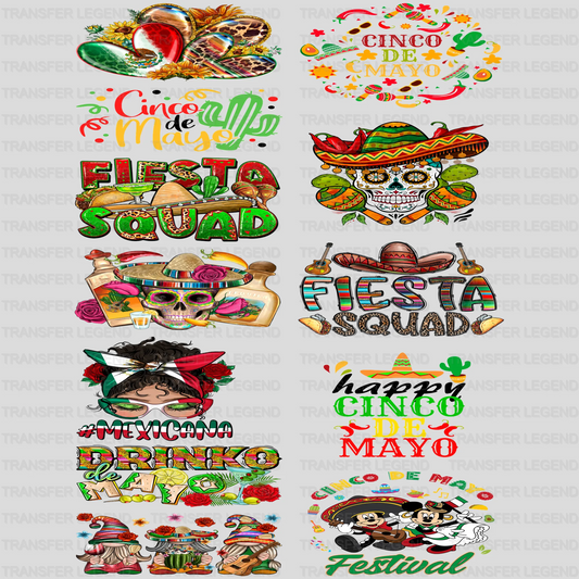 Cinco De Mayo Premade Gang sheet - 12 PCS 10 INCH (Bundle 5) - transferlegend