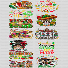 Cinco De Mayo Premade Gang sheet - 12 PCS 10 INCH (Bundle 5) - transferlegend