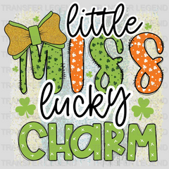 Little Miss Lucky Charm St. Patrick's Day Design - DTF heat transfer - transferlegend