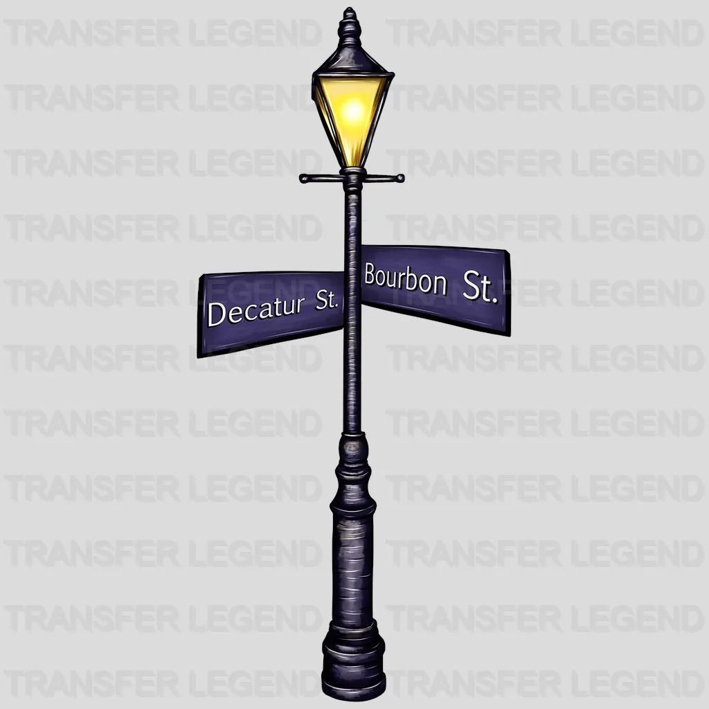 Street Light Mardi Gras Design- Mardi Gras DTF heat transfer - transferlegend