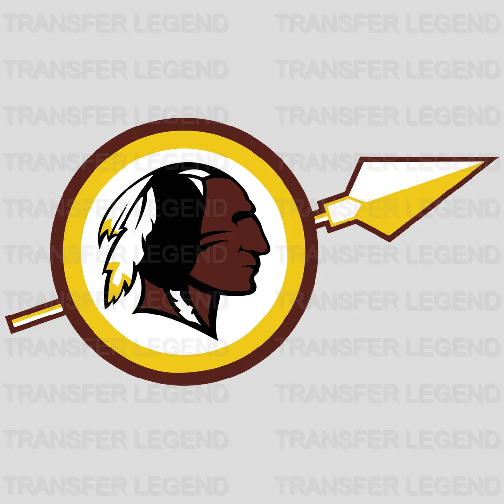 Washington Redskins Circle Head with Arrow Badge NFL Design - DTF Heat Transfer