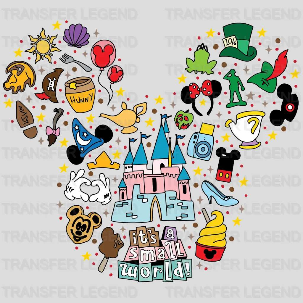 It's a Small World Disney Things Mickey Head Design - DTF heat transfer - transferlegend