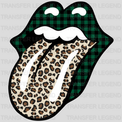 St. Patricks Day Buffalo Plaid Glossy Lips Mouth Design - DTF heat transfer - transferlegend