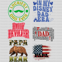 Father's Day -Premade Gang sheet - 6 PCS 10 INCH - transferlegend