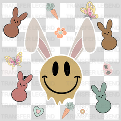 Smiley Bunny Ears Easter Design- DTF heat transfer - transferlegend