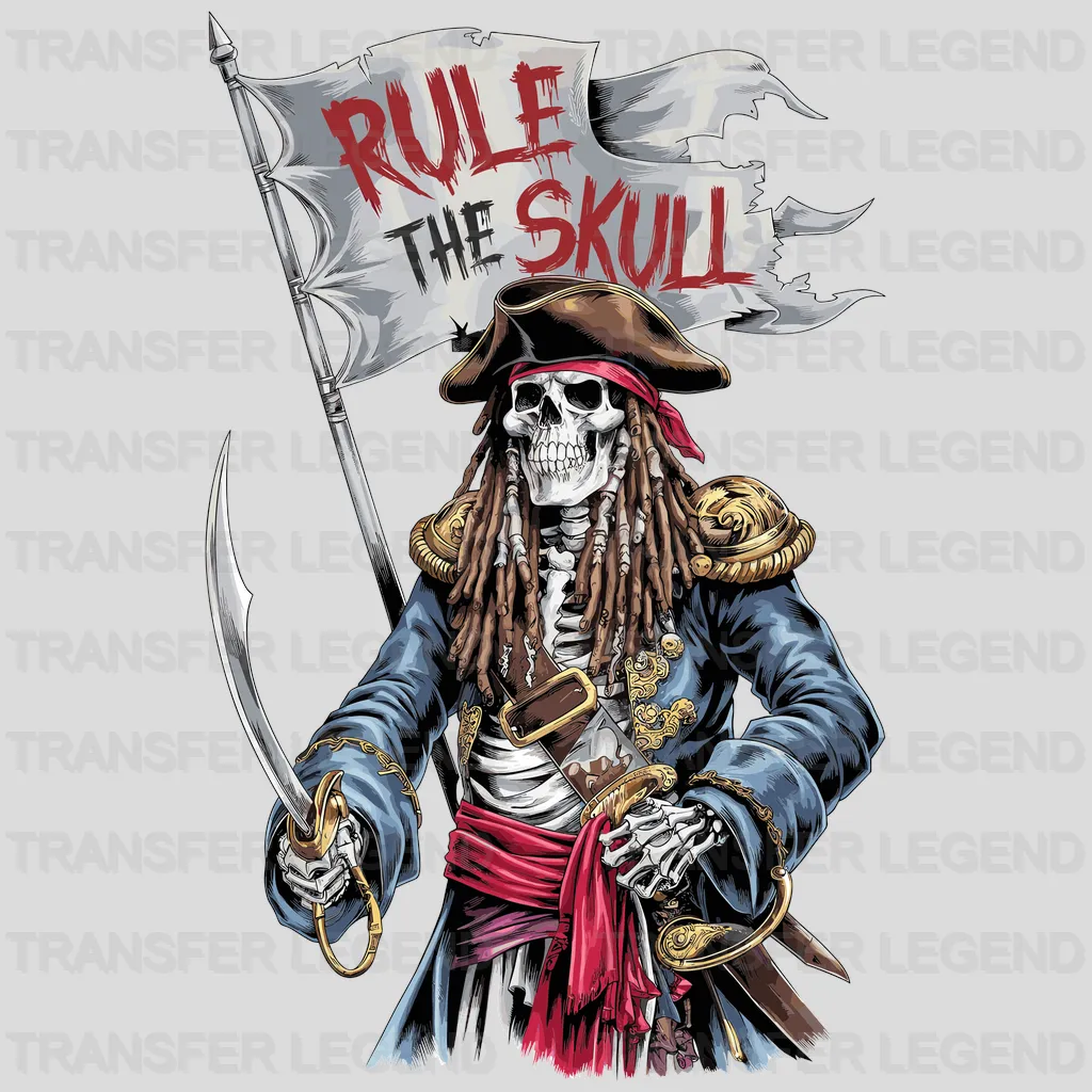 Rule The Skull Pirate Design - DTF Heat Transfer - transferlegend