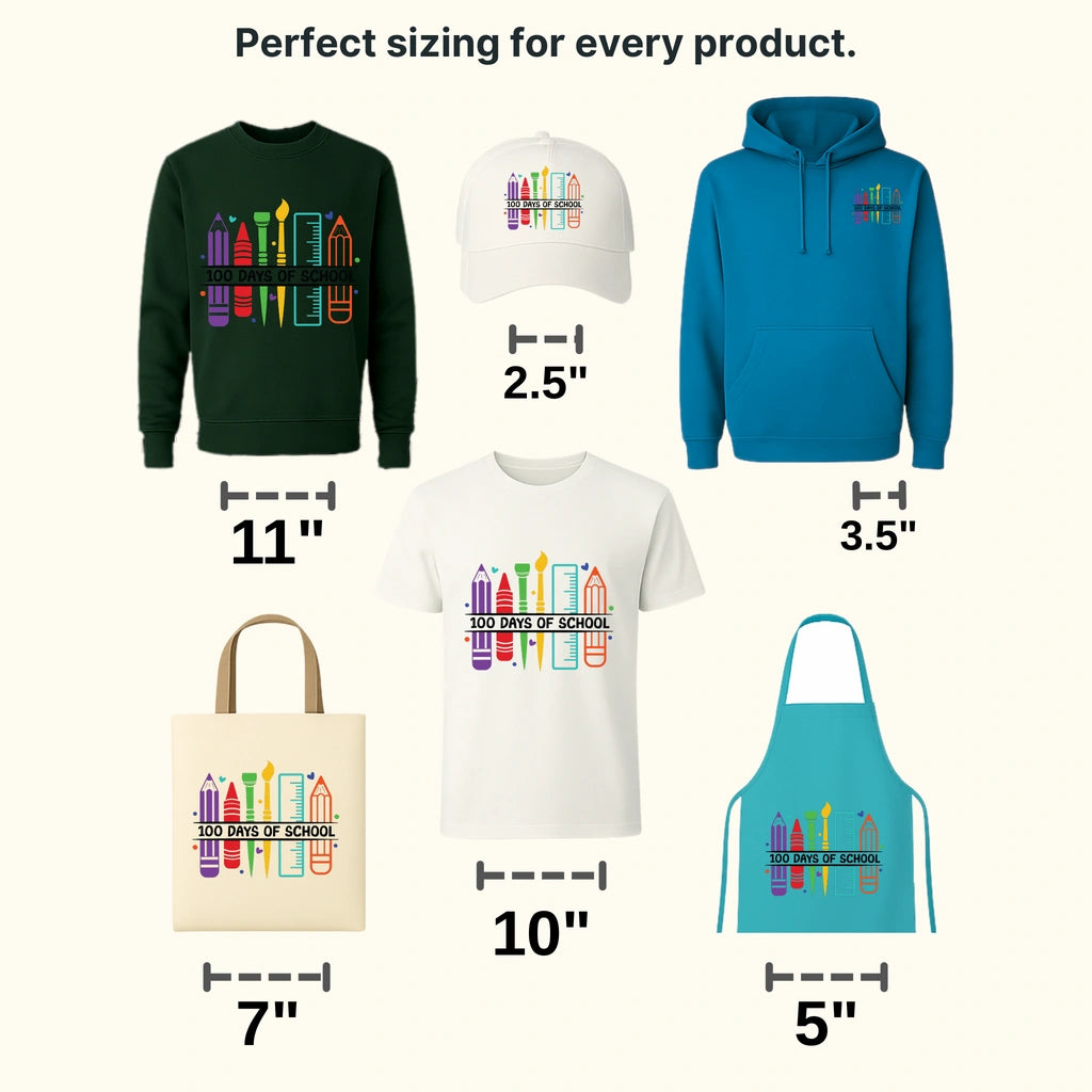 100 Days Of School Design - DTF heat transfer - transferlegend
