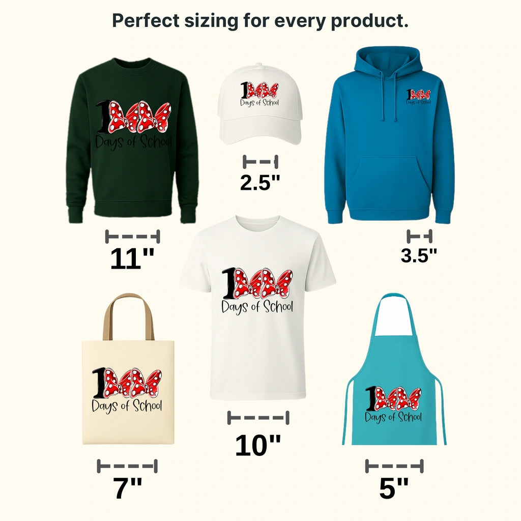 100 Day Of School Red Design - DTF heat transfer - transferlegend