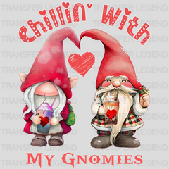 CHILLIN WITH MY GNOMIES HEART - DTF heat transfer - transferlegend