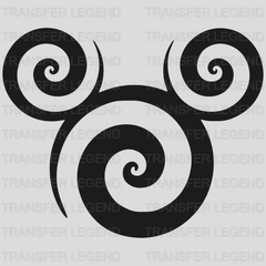 Swirl Mickey and Minnie Head Design - DTF heat transfer - transferlegend