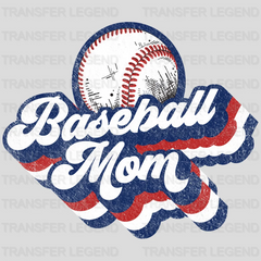 Baseball Mom Red White Blue - Sports Fan - Baseball Lover Mom - Design - DTF heat transfer - transferlegend