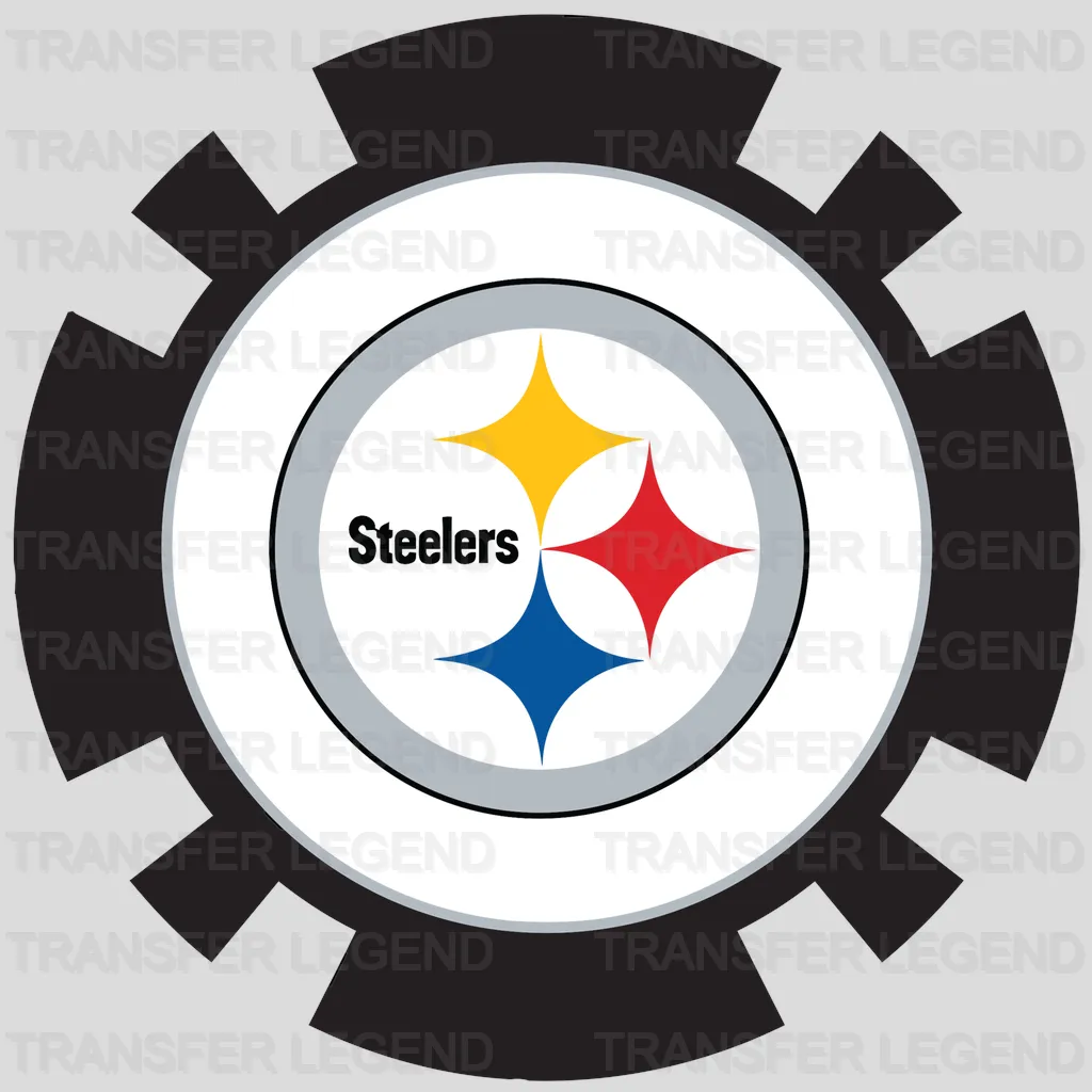 Pittsburgh Steelers minimal circle badge with star logo, NFL design - DTF Heat Transfer