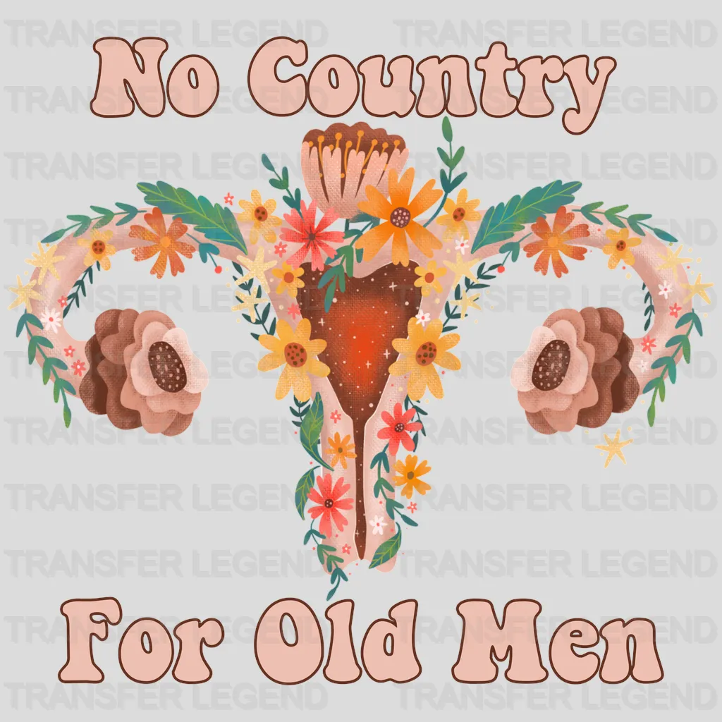 No Country for Old Men Floral Uterus Design - DTF heat transfer - transferlegend