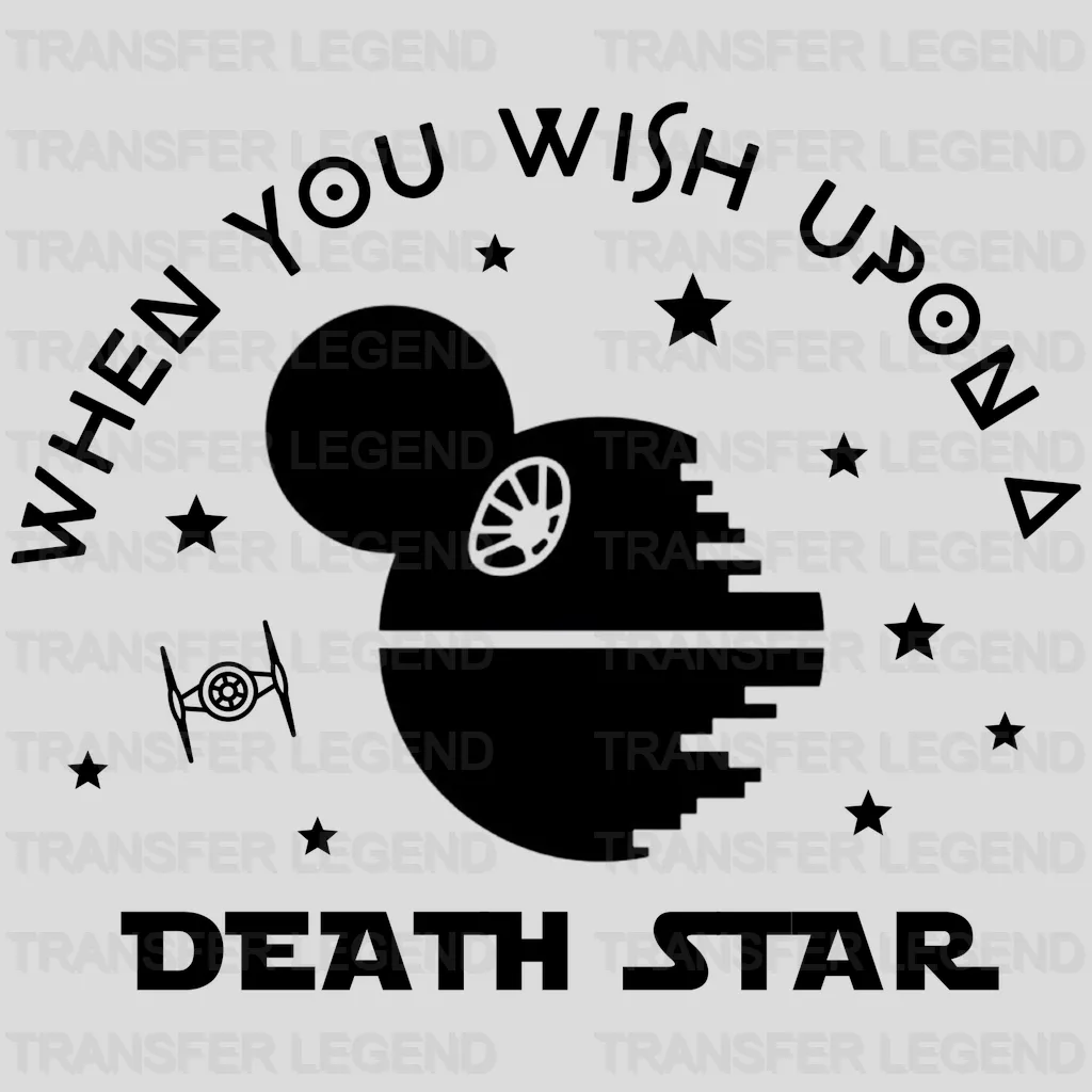 Star Wa When You Wish Upon A Death Star Micky Head Design - DTF heat transfer - transferlegend