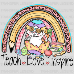 Teach Love Inspire Easter Design - DTF heat transfer - transferlegend