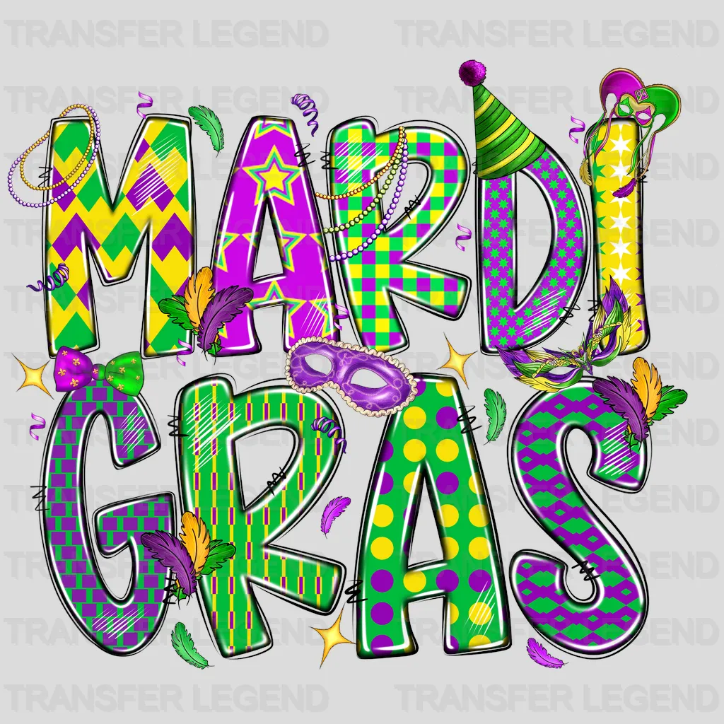 Mardi Gras Party Design- DTF heat transfer - transferlegend