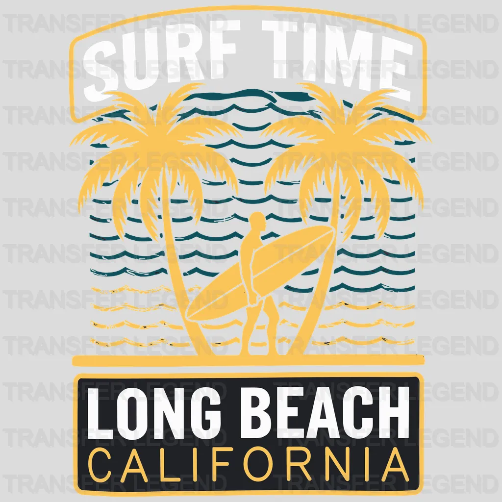 Long Beach Surfing Design - DTF Heat Transfers - transferlegend
