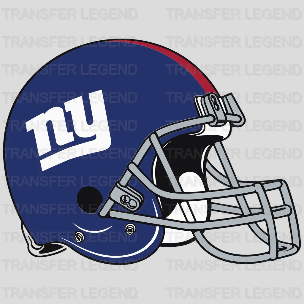 New York Giants helmet silhouette inside heart, NFL design - DTF Heat Transfer
