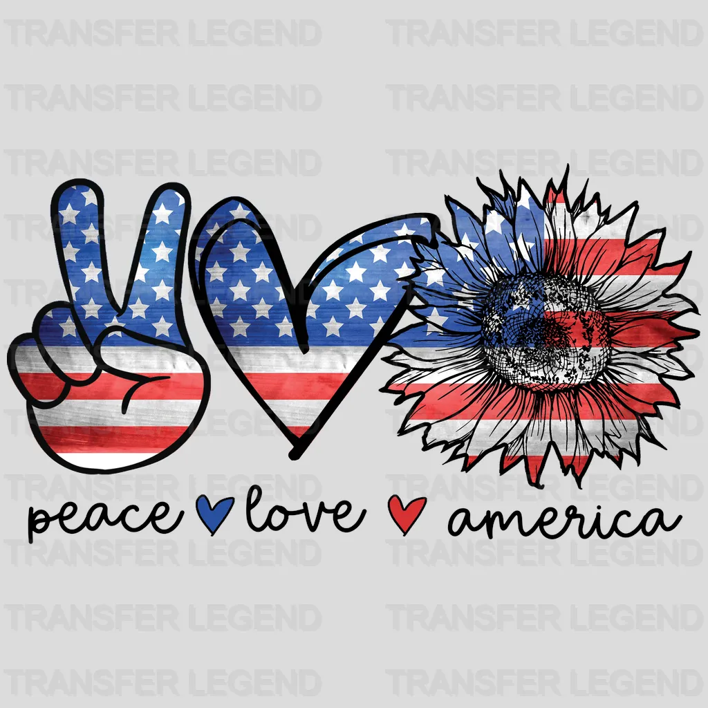 Love Peace America DTF Transfer - transferlegend