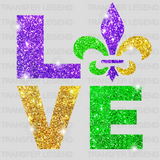 Love Mardi Gras Design- Mardi Gras DTF heat transfer - transferlegend