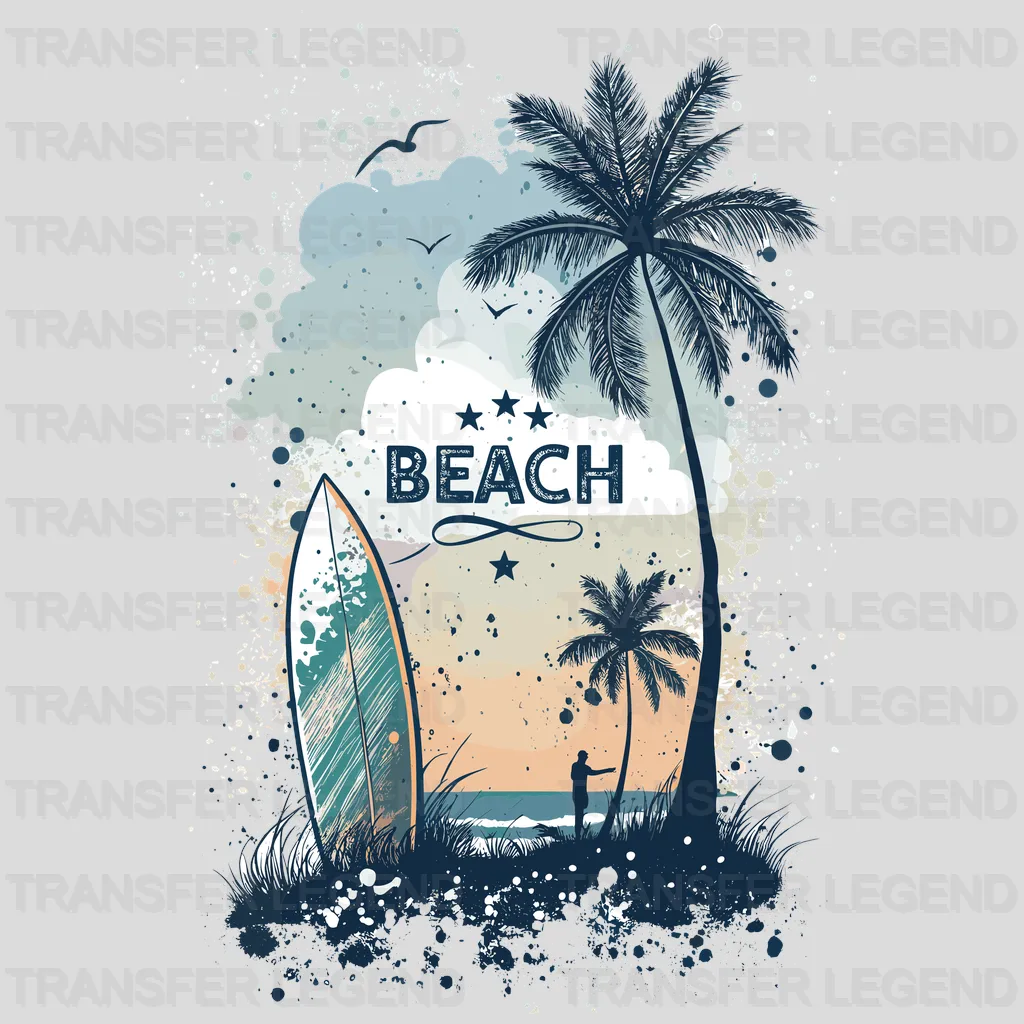 4 Star Beach Surfing Design - DTF Heat Transfers - transferlegend