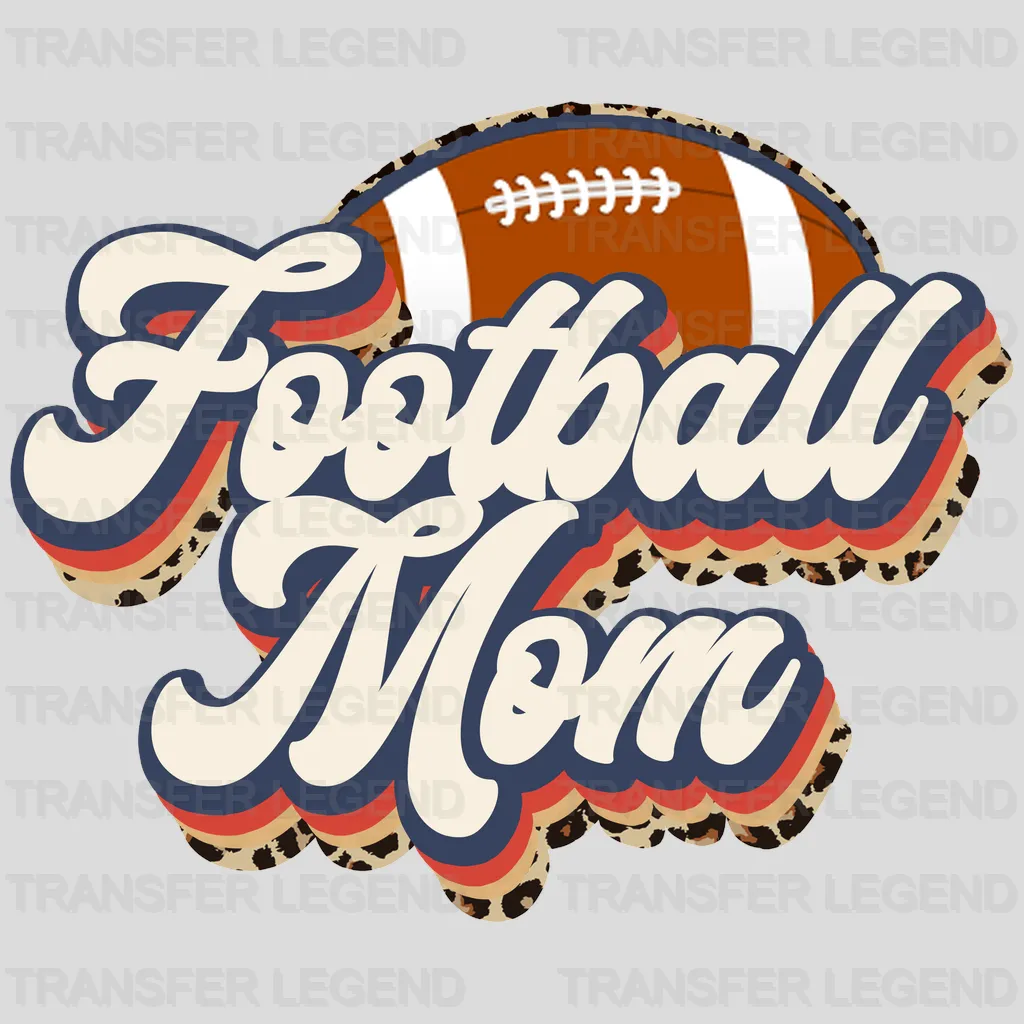 Football Mom Retro  Leopard DTF Transfer - transferlegend