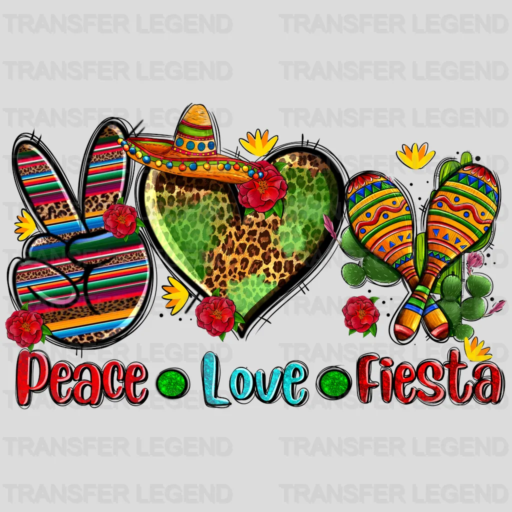 Peace Love Cinco De Mayo - Cinco De Mayo DTF heat transfer - transferlegend