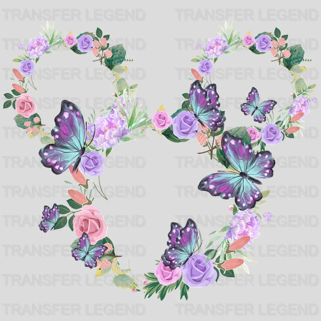 Floral Disney Mickey Ears Design - DTF heat transfer - transferlegend