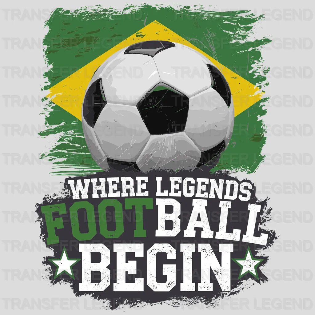 Brazil Legends Soccer Design - DTF Heat Transfers - transferlegend