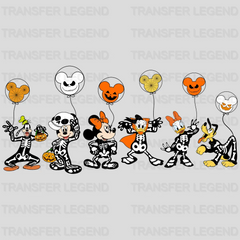 Skeleton Mickey Mouse And Friends Balloons Halloween Design - DTF heat transfer - transferlegend