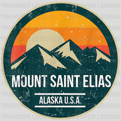 Mount Saint Elias Alaska U.S.A - Vintage Camping Design - DTF heat transfer - transferlegend