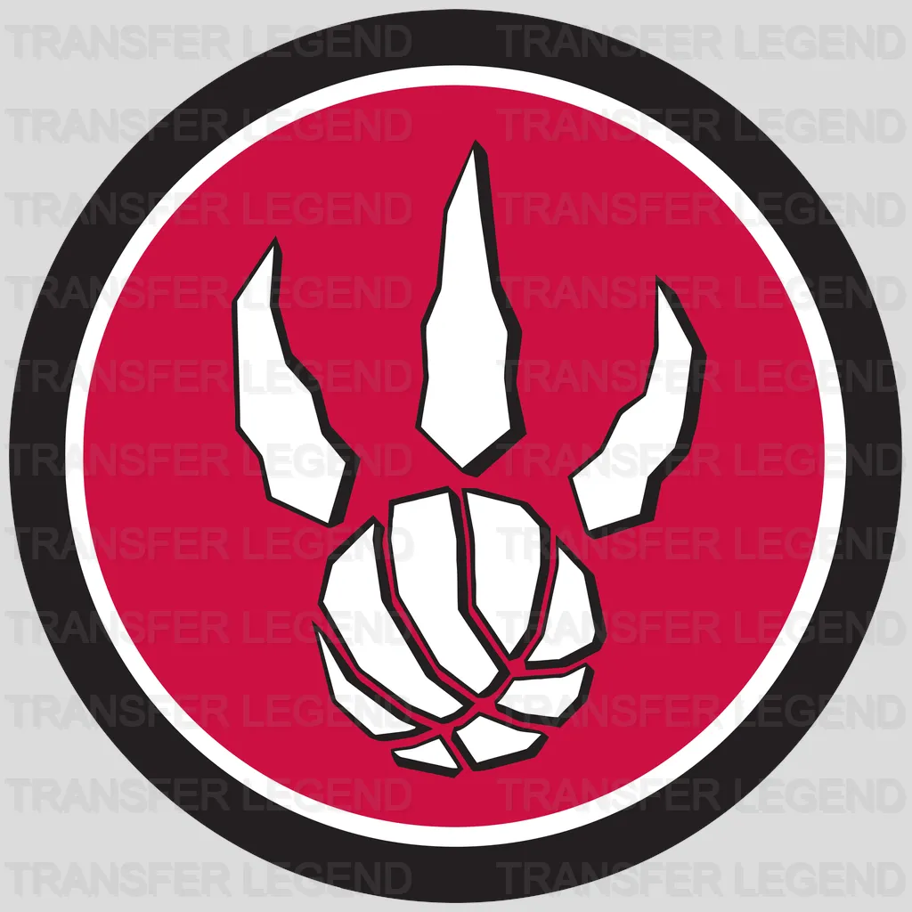Toronto Raptors Red Circle Claw Trident Emblem NBA Design - DTF Heat Transfer