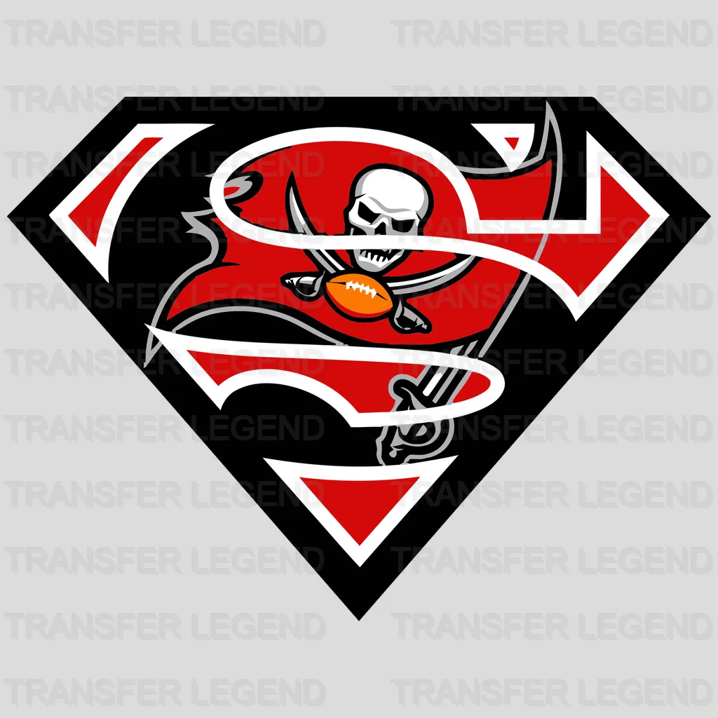 Tampa Bay Buccaneers Superman Diamond with Flag Emblem NFL Design - DTF Heat Transfer