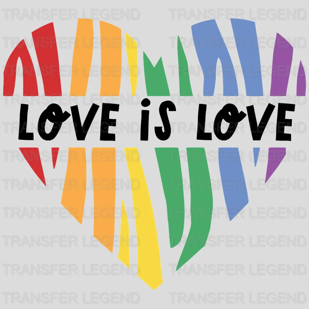 Love Is Love Rainbow Heart - LGBT - Lgbt Support - PRIDE Design - DTF heat transfer - transferlegend