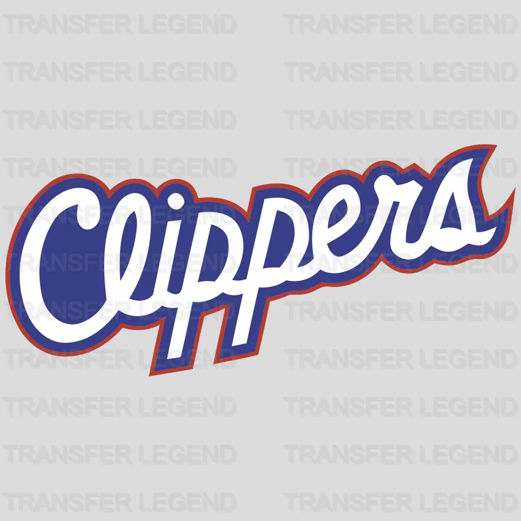 Los Angeles Clippers Blue Cursive Script NBA Design - DTF Heat Transfer