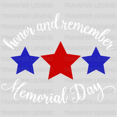 Honor And Remember - Memorial Day DTF Transfer - transferlegend