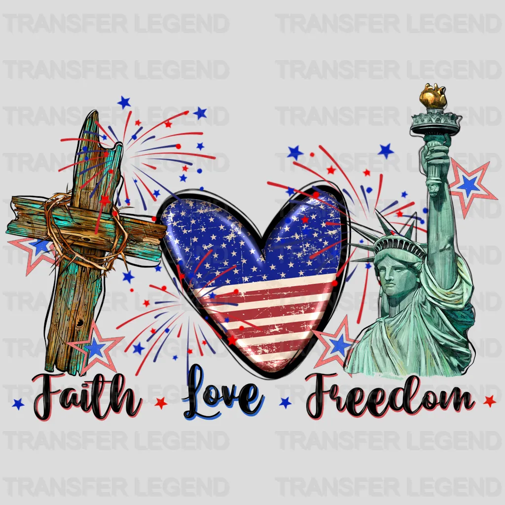 Faith Love Freedom DTF Transfer - transferlegend