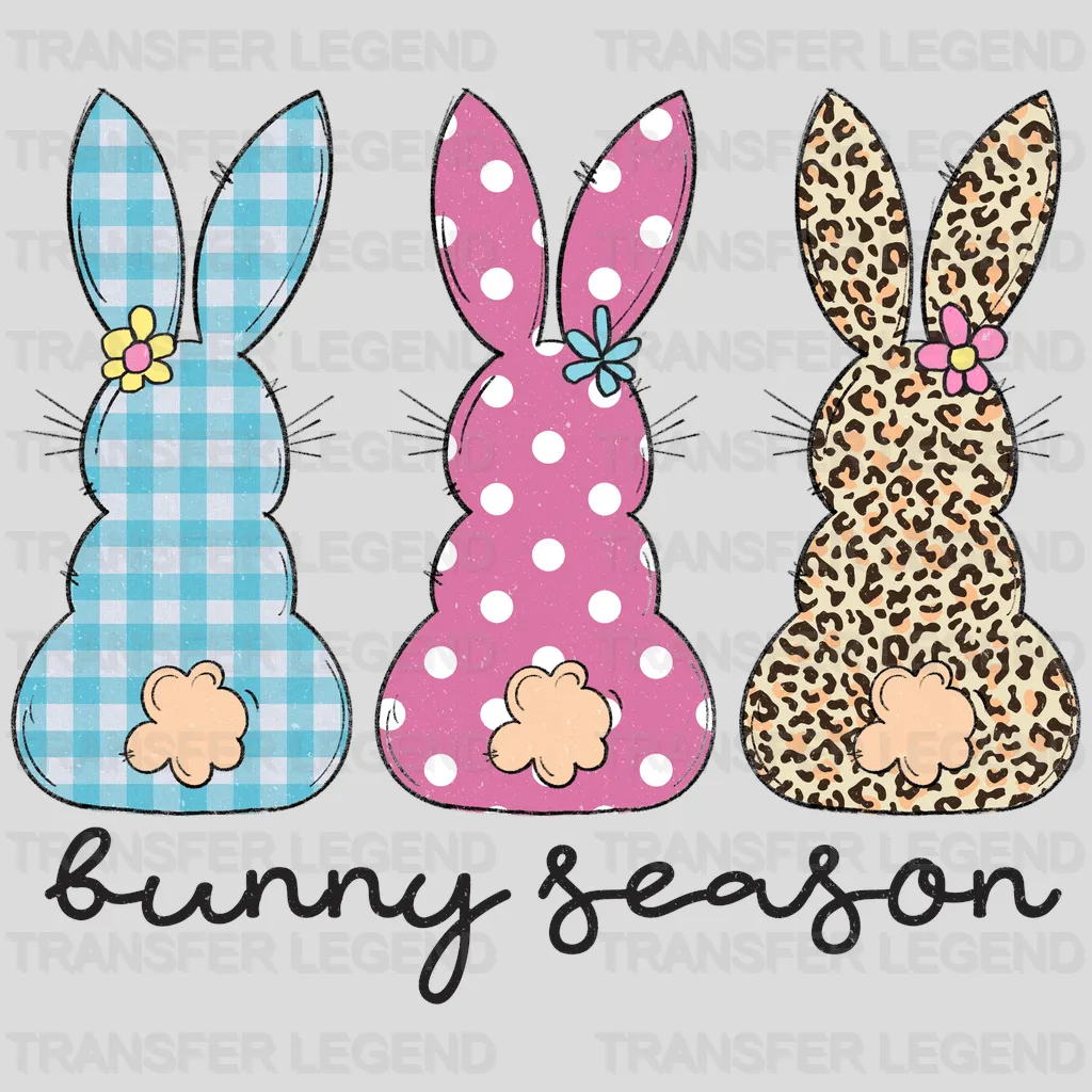 Bunny Season Easter Design - DTF heat transfer - transferlegend