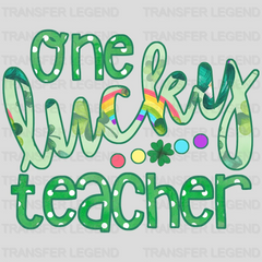 One Lucky Teacher St. Patrick's Design - DTF heat transfer - transferlegend