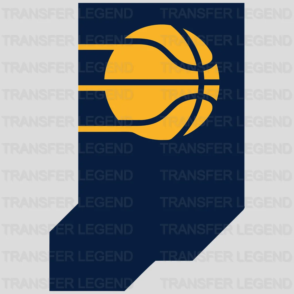 Indiana Pacers Indiana State Silhouette with “P” Monogram NBA Design - DTF Heat Transfer