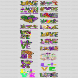 Mardi Gras Premade Gang sheet - 20 PCS 10 INCH - transferlegend