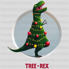 TREE-REX, T-REX Christmas Design - DTF heat transfer - transferlegend